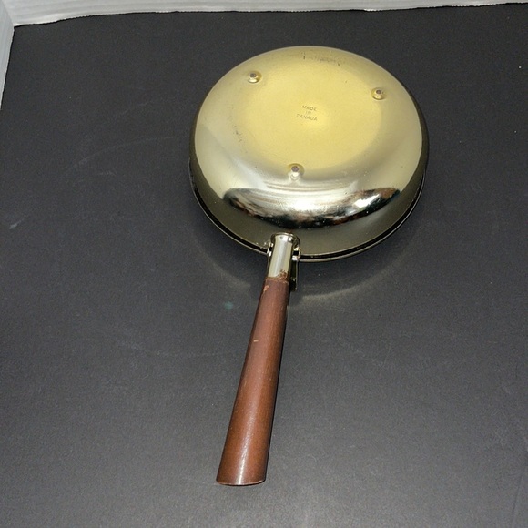 Vintage Brass Ash Pan Silent Buttler Crumb Catcher Canada Wood Handle - Picture 5 of 9